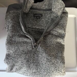 Eddie Bauer Men's Zip-Up Sweater in Heather Gray